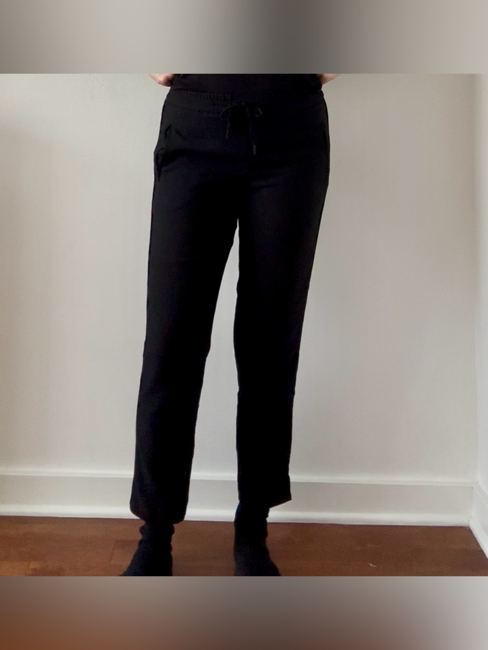 Black Tapered Trousers with Elastic Waistband